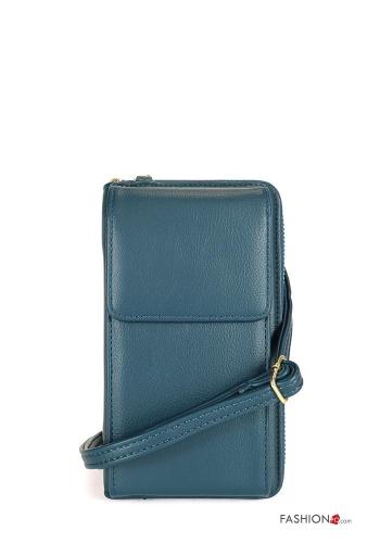  faux leather Mobile phone Wallet with zip with shoulder strap