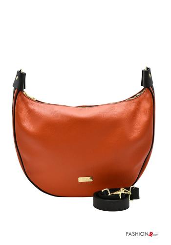  Genuine Leather Bag with pockets with shoulder strap with zip