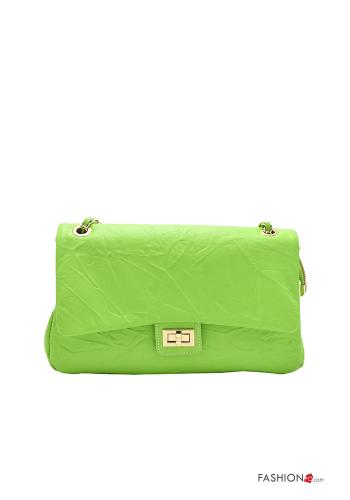  Borsa a spalla in Vera pelle con zip con tasche con tracolla 