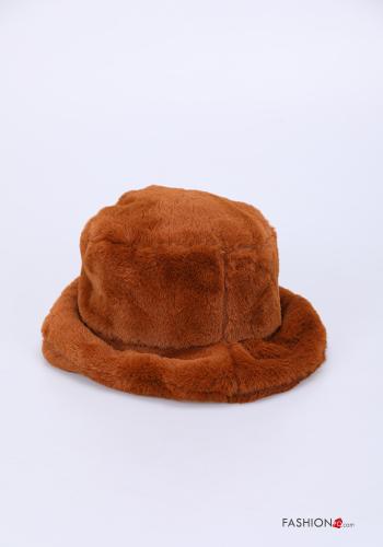 faux fur Hat Brown
