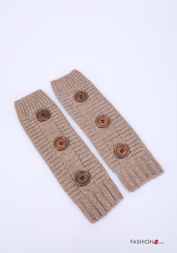 Handschuhe aus Wollmischung mit Knöpfen