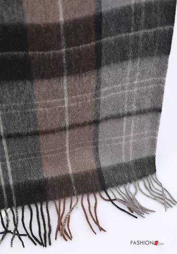 Tartan Wool Scarf with fringes