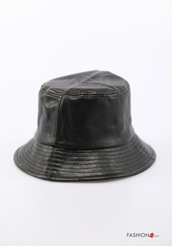  Cappello ecopelle  Nero
