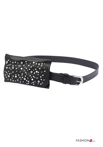  Belt with pearls with Pouch bag with studs