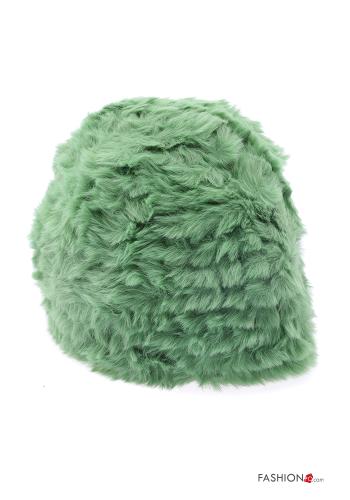  faux fur Hat  Emerald green