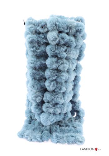  faux fur Scarf  Light cornflower blue