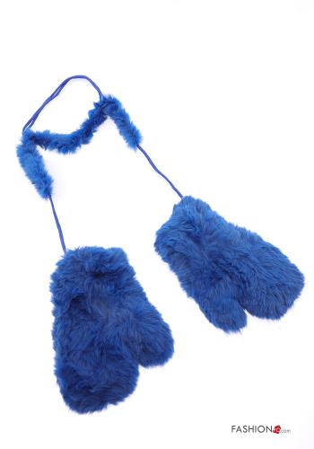  Guanti pelliccia sintetica  Blu
