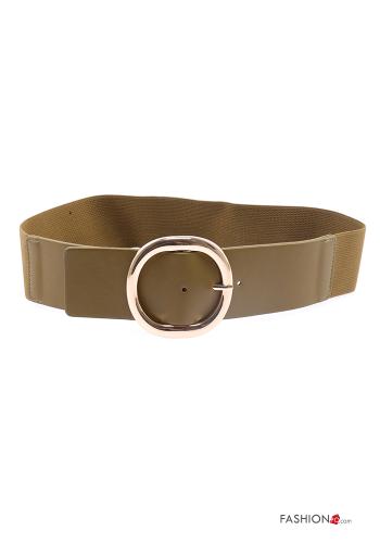  faux leather adjustable Belt  Light Olive-beige