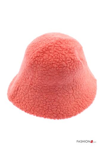  faux fur Wool Mix Hat  Dusty pink