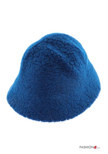  faux fur Wool Mix Hat  Blue