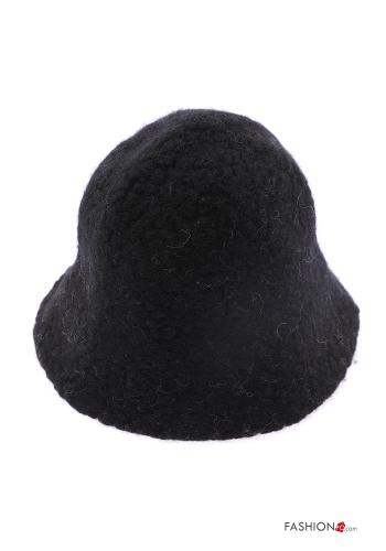  faux fur Wool Mix Hat  Black
