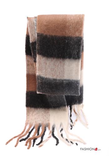  Striped Scarf with fringe Bronze