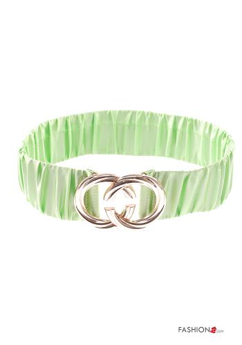  Cintura ecopelle con elastico  Verde