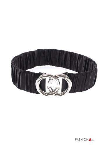  Cintura ecopelle con elastico  Nero chiaro