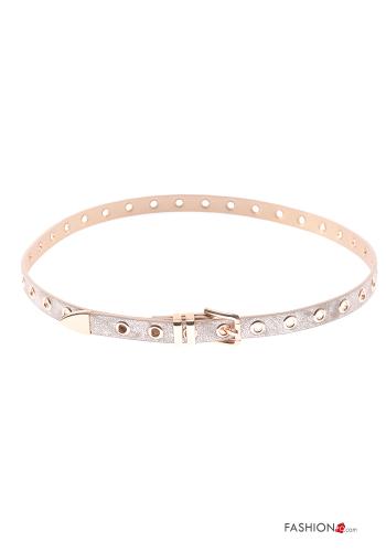  faux leather adjustable Belt  Gold