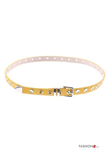  faux leather adjustable Belt  Yellow
