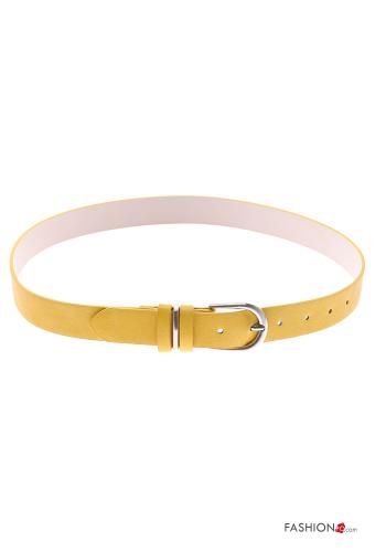  faux leather adjustable Belt  Yellow