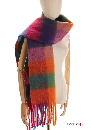  Bufanda Estampado colorido con flecos 