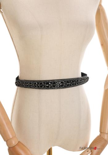  Cintura con strass  Grigio