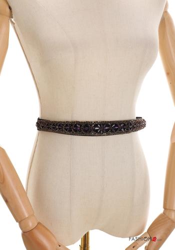  Cintura con strass  Viola