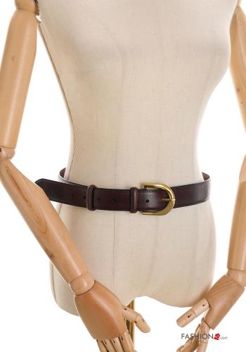  adjustable Genuine Leather Belt  Dark brown