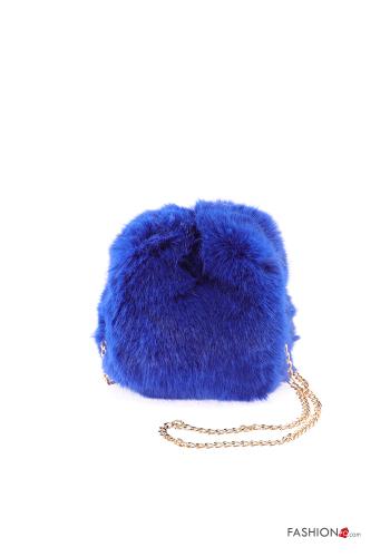  faux fur Bag with shoulder strap Light blue