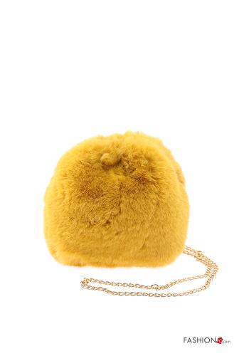  faux fur Bag with shoulder strap Citron