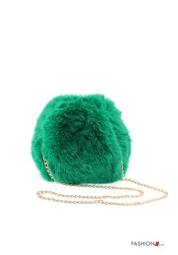  faux fur Bag with shoulder strap Tea leaf