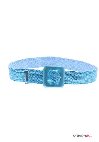  Cinturón De lurex ajustable con elástico  Azul claro