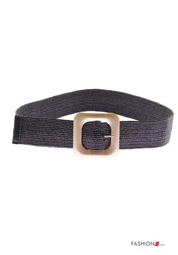  Cinturón De lurex ajustable con elástico  Negro