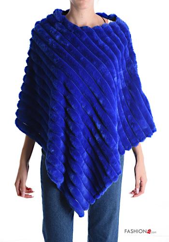  faux fur Poncho  Blue