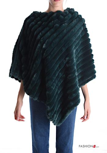  faux fur Poncho  Military green