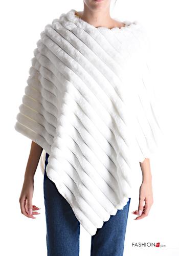  faux fur Poncho  White