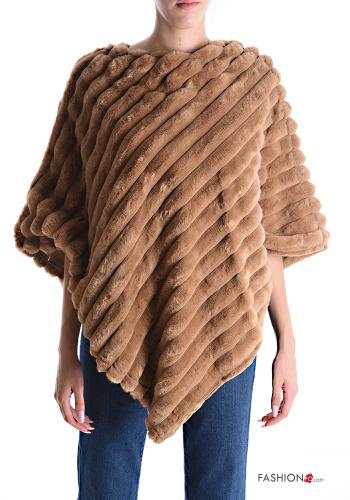 faux fur Poncho  Khaki