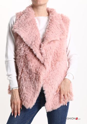  faux fur Gilet  Pink