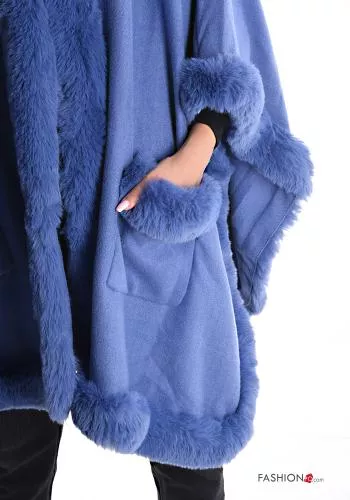  faux fur Cape with pockets