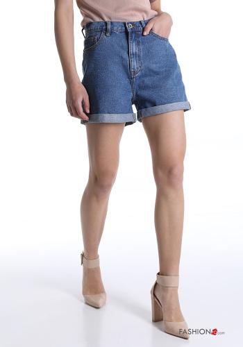 Shorts in Cotton  with pockets denim