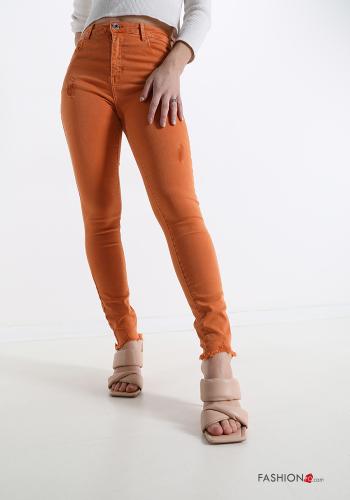  Cotton Jeans with pockets Orange