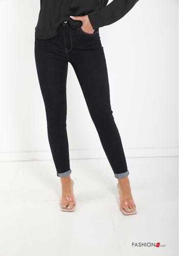 Jeans in Cotton  with pockets Blue