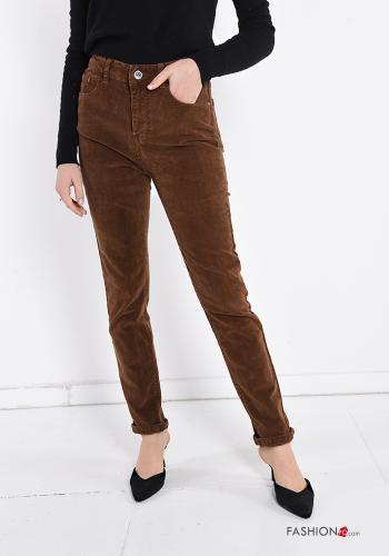  Velvet Cotton Trousers with pockets