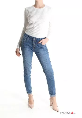  Jeans aus Baumwolle mit Knöpfen mit Taschen