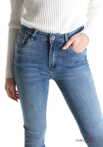  Jeans in Cotone skinny con tasche 
