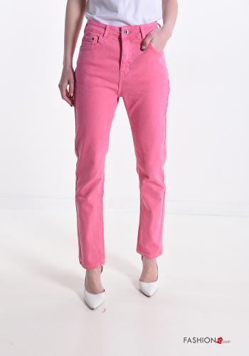  Jeans in Cotone con tasche  Fucsia
