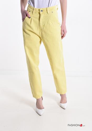  Cotton Jeans with pockets Yellow