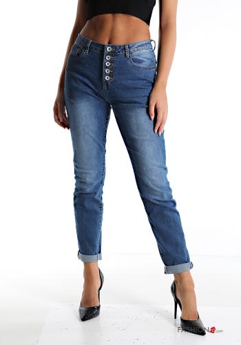  denim Cotton Jeans with buttons