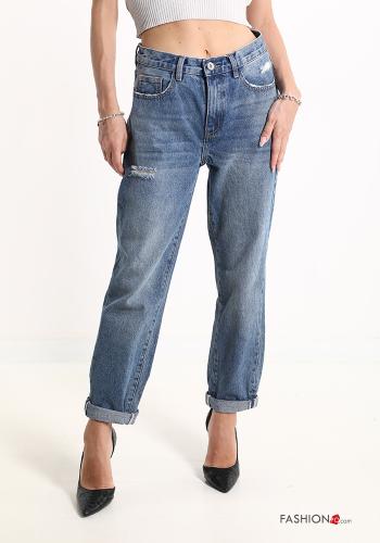  Jeans in Cotone con tasche 