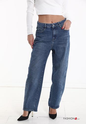  Cotton Jeans with face mask Blue