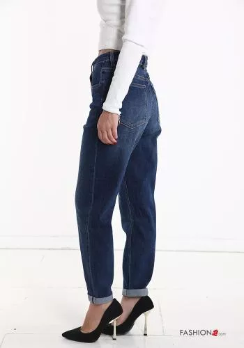  high waist Cotton Jeans with pockets