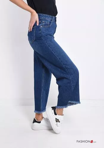 Jeans in Cotone  con tasche a zampa