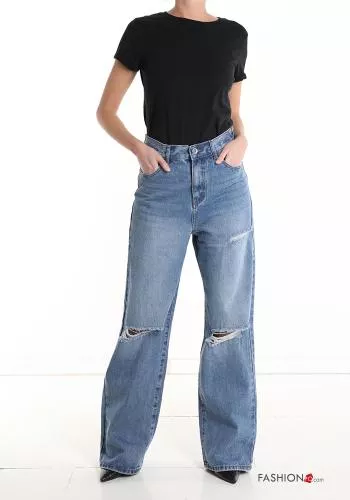  Jeans in Cotone denim a zampa 